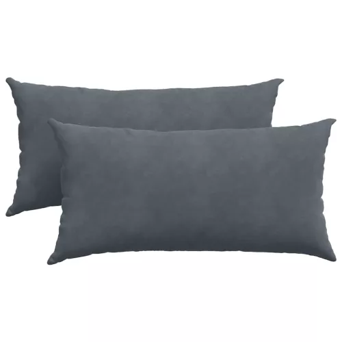 Kanapé párnák 2 pcs Sötétszürke 80 x 40 cm Bársonyos szövet