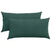 Kanapé párnák 2 pcs Sötétzöld 80 x 40 cm Bársonyos szövet