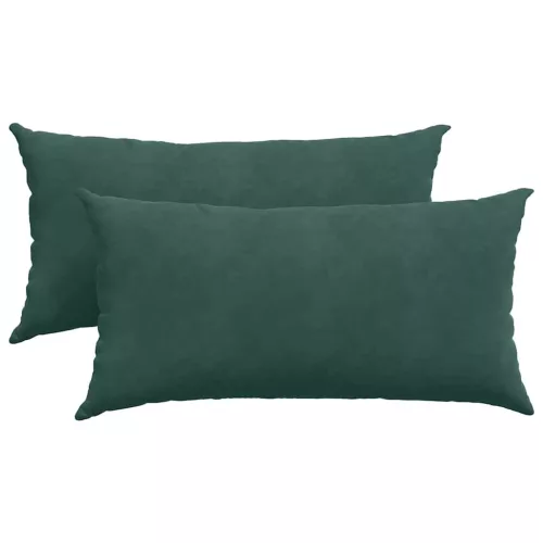 Kanapé párnák 2 pcs Sötétzöld 80 x 40 cm Bársonyos szövet