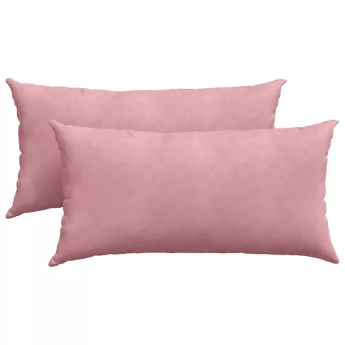 Kanapé párnák 2 pcs Rózsaszín 80 x 40 cm Bársonyos szövet