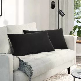 Kanapé párnák 2 pcs Fekete 80 x 40 cm Bársonyos szövet