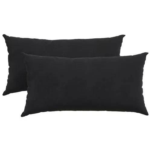 Kanapé párnák 2 pcs Fekete 80 x 40 cm Bársonyos szövet