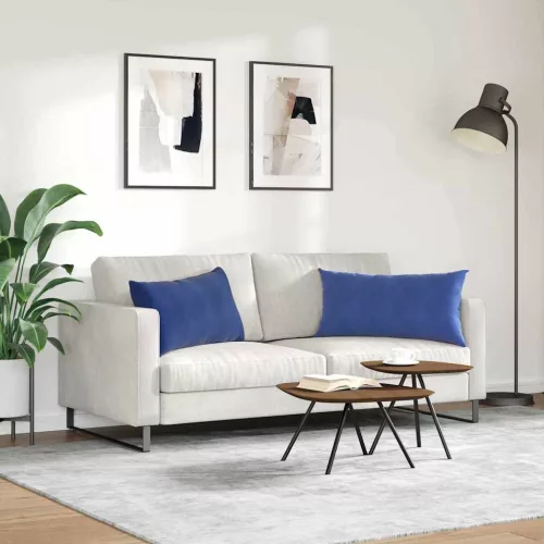 Kanapé párnák 2 pcs Rendőrségi kék 80 x 40 cm Bársonyos szövet