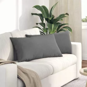 Kanapé párnák 2 pcs Sötétszürke 80 x 40 cm szövet