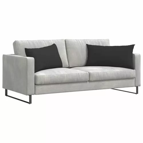 Kanapé párnák 2 pcs Fekete 80 x 40 cm szövet