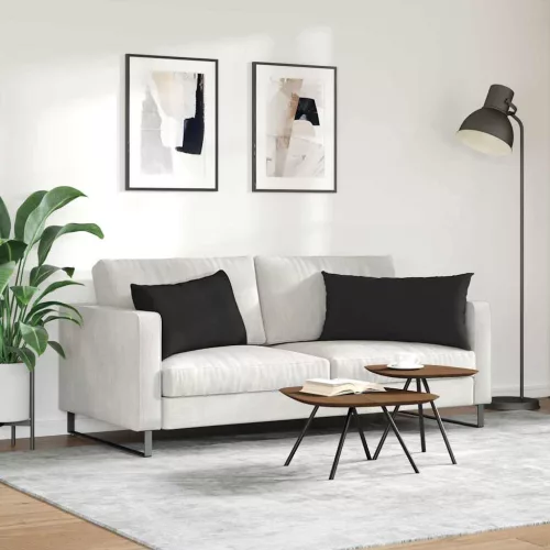 Kanapé párnák 2 pcs Fekete 80 x 40 cm szövet