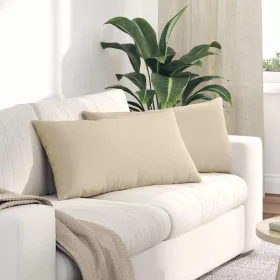 Kanapé párnák 2 pcs Krém 80 x 40 cm szövet