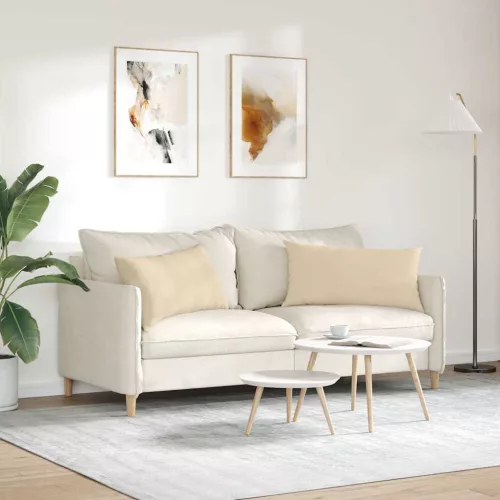 Kanapé párnák 2 pcs Krém 80 x 40 cm szövet