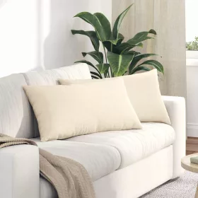 Kanapé párnák 2 pcs Krém 80 x 40 cm Bársonyos szövet