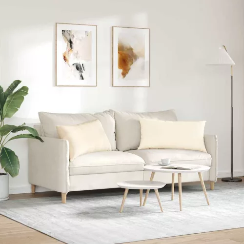 Kanapé párnák 2 pcs Krém 80 x 40 cm Bársonyos szövet