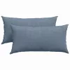 Kanapé párnák 2 pcs Kék 80 x 40 cm Bársonyos szövet