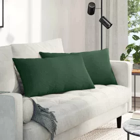  Kanapé párnák 2 pcs Sötétzöld 80 x 40 cm Bársonyos szövet