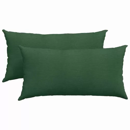 Kanapé párnák 2 pcs Sötétzöld 80 x 40 cm Bársonyos szövet