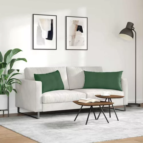 Kanapé párnák 2 pcs Sötétzöld 80 x 40 cm Bársonyos szövet