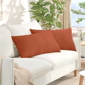   Kanapé párnák 2 pcs Piros Narancs 80 x 40 cm Bársonyos szövet