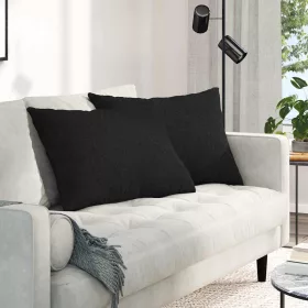 Kanapé párnák 2 pcs Fekete 70 x 50 cm szövet