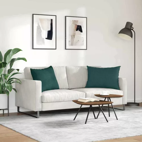 Kanapé párnák 2 pcs Sötétzöld 70 x 50 cm szövet
