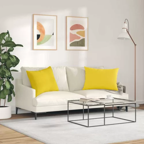 Kanapé párnák 2 pcs Világos sárga 70 x 50 cm szövet