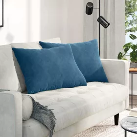 Kanapé párnák 2 pcs Kék 70 x 50 cm Bársonyos szövet