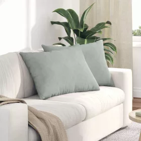   Kanapé párnák 2 pcs Világosszürke 70 x 50 cm Bársonyos szövet