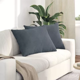   Kanapé párnák 2 pcs Sötétszürke 70 x 50 cm Bársonyos szövet