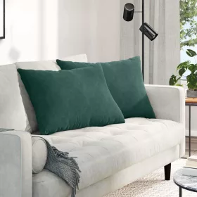   Kanapé párnák 2 pcs Sötétzöld 70 x 50 cm Bársonyos szövet