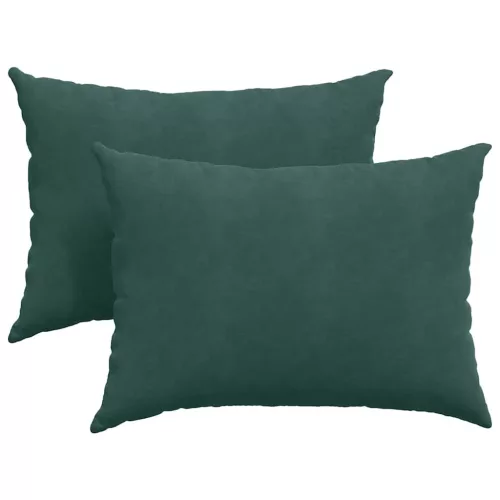 Kanapé párnák 2 pcs Sötétzöld 70 x 50 cm Bársonyos szövet