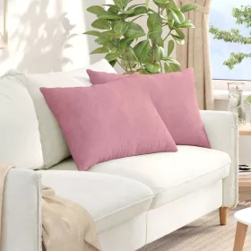   Kanapé párnák 2 pcs Rózsaszín 70 x 50 cm Bársonyos szövet