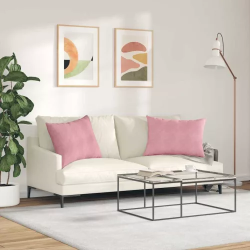 Kanapé párnák 2 pcs Rózsaszín 70 x 50 cm Bársonyos szövet