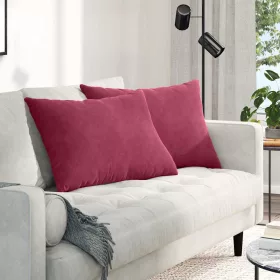 Kanapé párnák 2 pcs Bordó 70 x 50 cm Bársonyos szövet