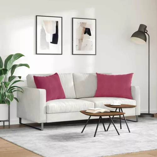 Kanapé párnák 2 pcs Bordó 70 x 50 cm Bársonyos szövet