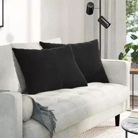 Kanapé párnák 2 pcs Fekete 70 x 50 cm Bársonyos szövet