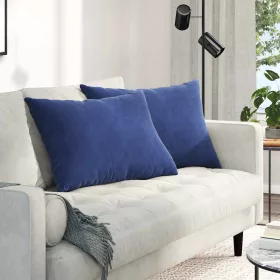   Kanapé párnák 2 pcs Rendőrségi kék 70 x 50 cm Bársonyos szövet