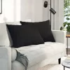 Kanapé párnák 2 pcs Fekete 70 x 50 cm szövet