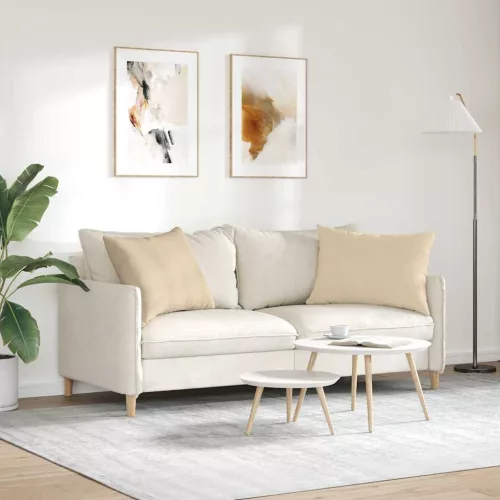 Kanapé párnák 2 pcs Krém 70 x 50 cm szövet