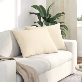 Kanapé párnák 2 pcs Krém 70 x 50 cm Bársonyos szövet