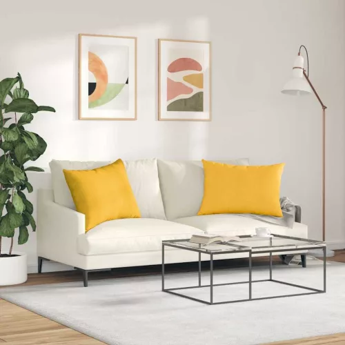 Kanapé párnák 2 pcs Világos sárga 70 x 50 cm Bársonyos szövet