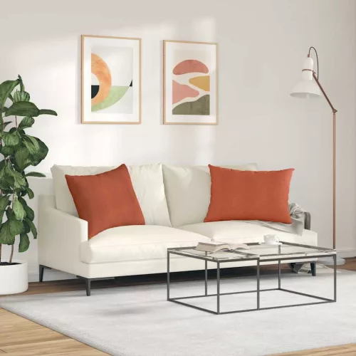 Kanapé párnák 2 pcs Piros Narancs 70 x 50 cm Bársonyos szövet