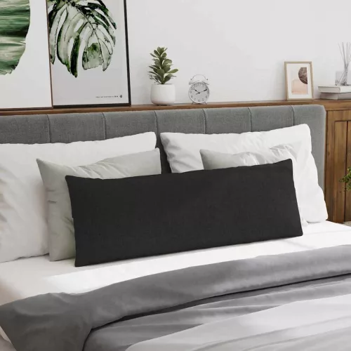 Kanapé párnák 2 pcs Fekete 120 x 40 cm szövet