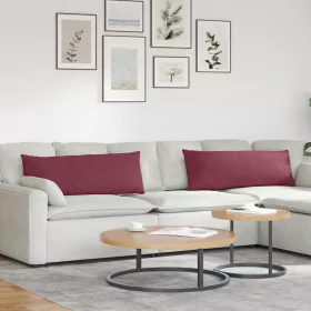 Kanapé párnák 2 pcs Bordó 120 x 40 cm szövet