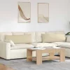 Kanapé párnák 2 pcs Krém 120 x 40 cm szövet