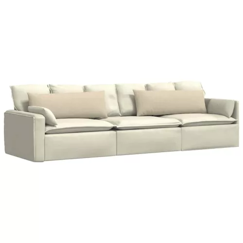 Kanapé párnák 2 pcs Krém 120 x 40 cm szövet