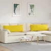 Kanapé párnák 2 pcs Világos sárga 120 x 40 cm szövet