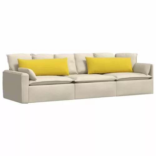 Kanapé párnák 2 pcs Világos sárga 120 x 40 cm szövet