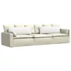Kanapé párnák 2 pcs Fehér 120 x 40 cm szövet