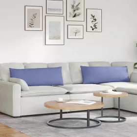Kanapé párnák 2 pcs Kék 120 x 40 cm szövet