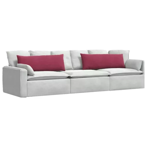 Kanapé párnák 2 pcs Bordó 120 x 40 cm Bársonyos szövet