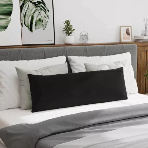 Kanapé párnák 2 pcs Fekete 120 x 40 cm Bársonyos szövet