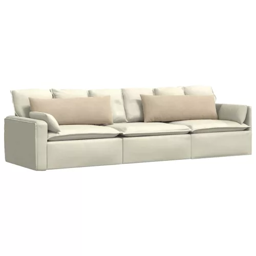Kanapé párnák 2 pcs Krém 120 x 40 cm szövet