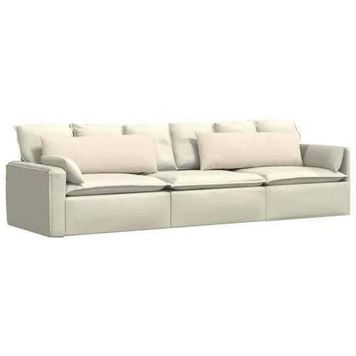 Kanapé párnák 2 pcs Krém 120 x 40 cm Bársonyos szövet